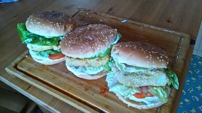 Burgers de poisson pané maison