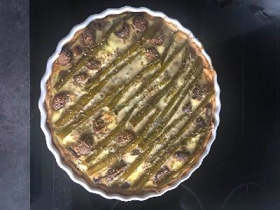 Quiche champignons asperges vertes